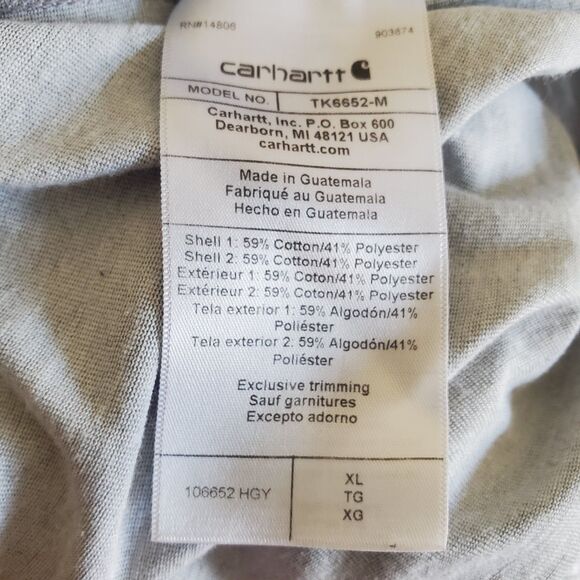 Carhartt Force Mens Workwear T-shirt Gray Size XL‎ Crewneck Tee Short Sleeve - Picture 12 of 13